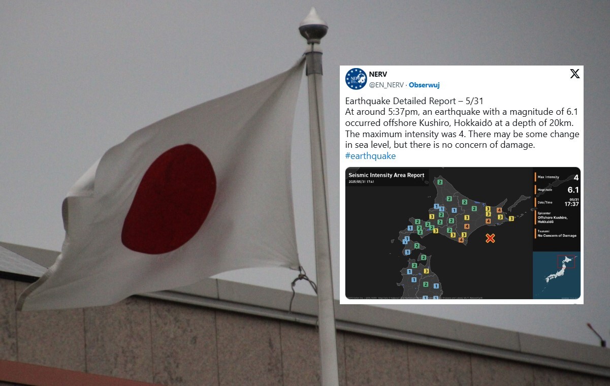 Trzęsienie ziemi u wybrzeży Japonii