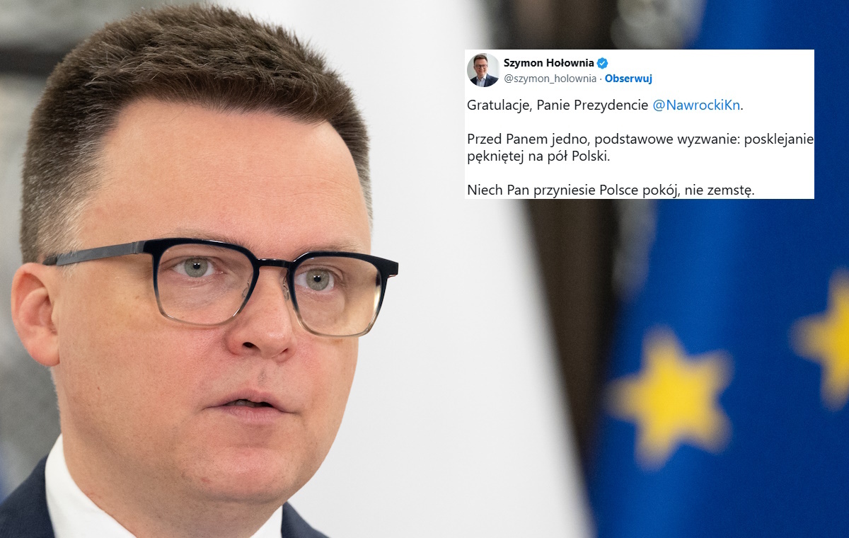 Hołownia pogratulował Nawrockiemu. "Podstawowe wyzwanie"