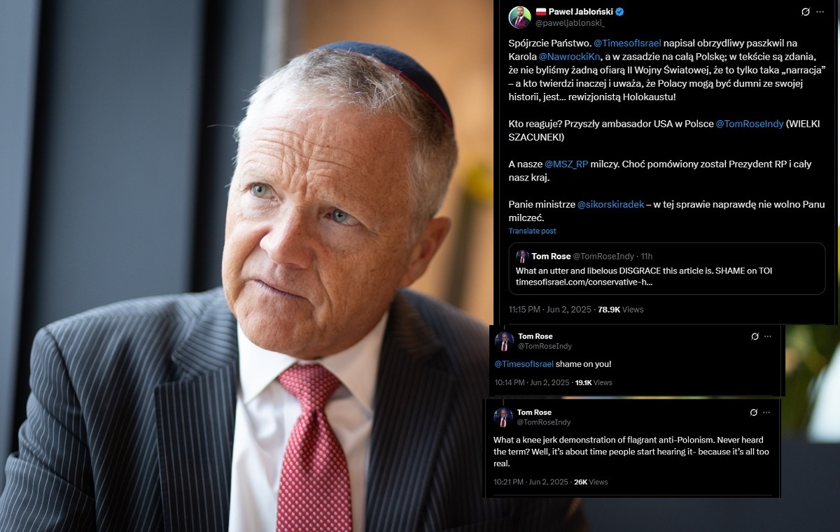 "Times of Israel" atakuje Nawrockiego. Reaguje Tom Rose!