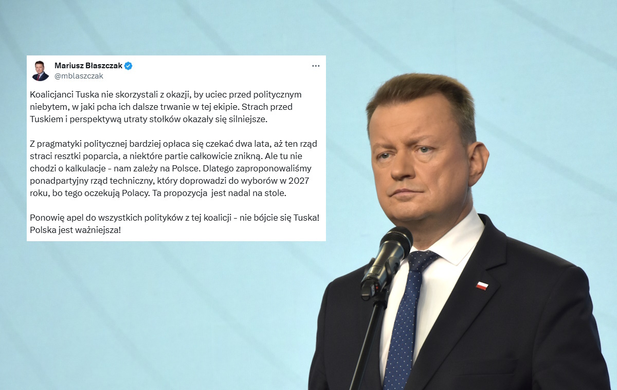 Błaszczak: Koalicjanci Tuska nie skorzystali z okazji