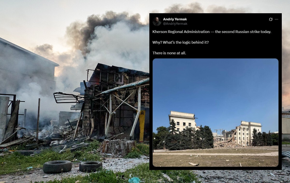 Atak lotniczy na Chersoń! Zniszczono siedzibę administracji