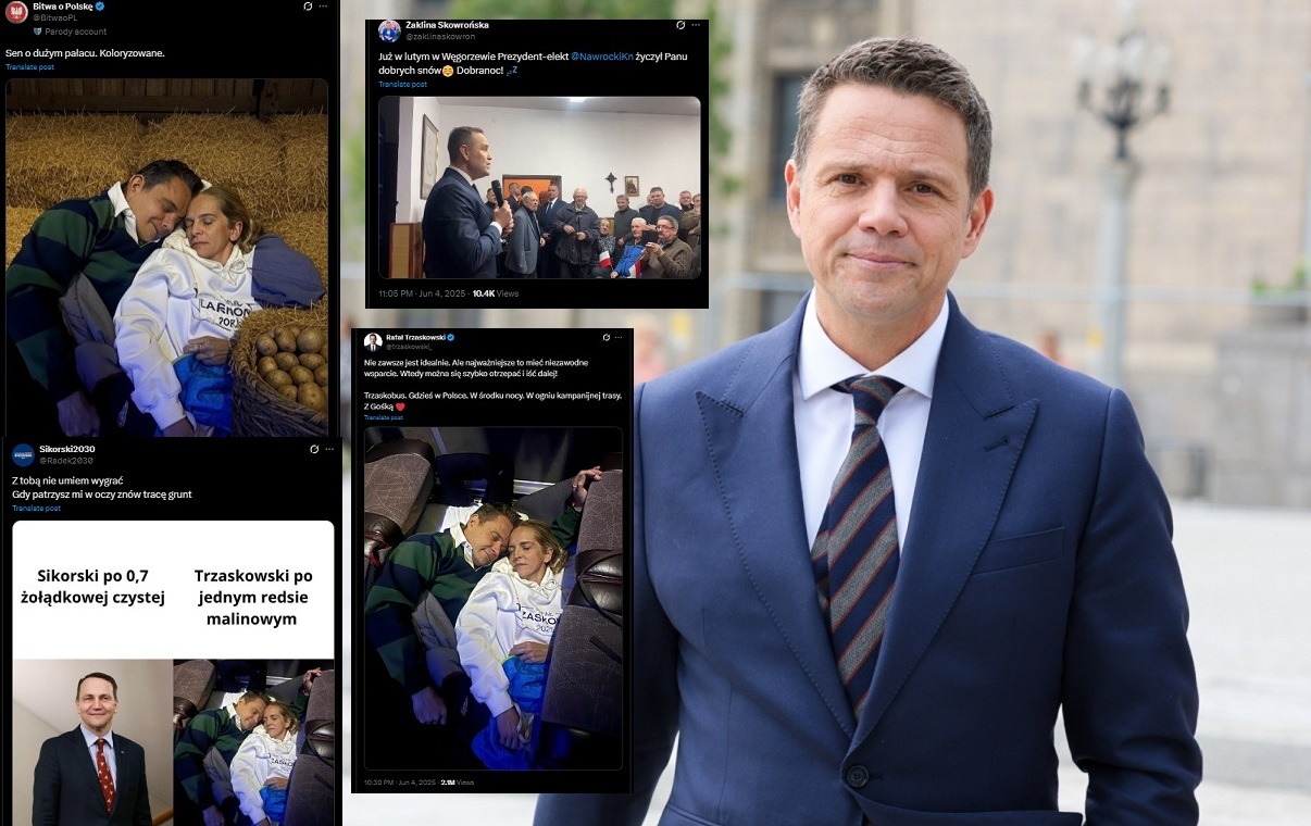 "Ćśś, Bążur... udaje, iż śpi"? Dziwne zdjęcie Trzaskowskiego