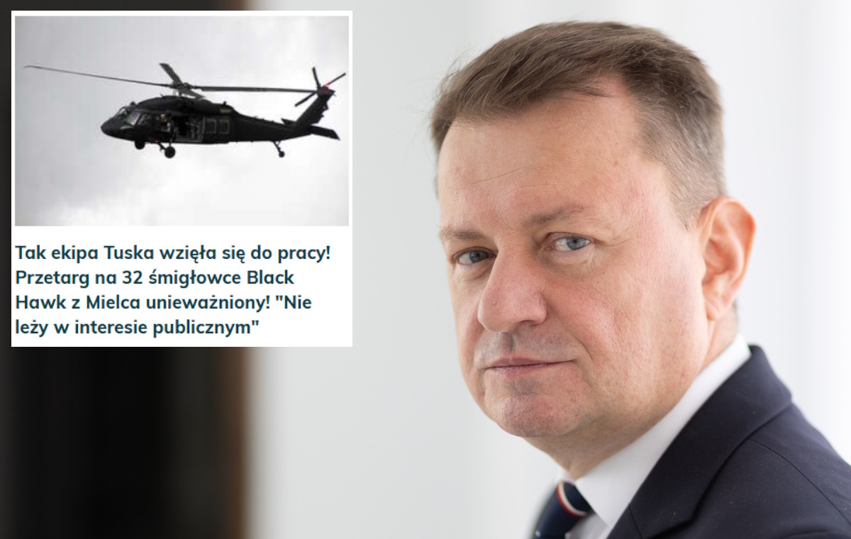 Błaszczak: Rezygnacja ze śmigłowców Black Hawk to skandal