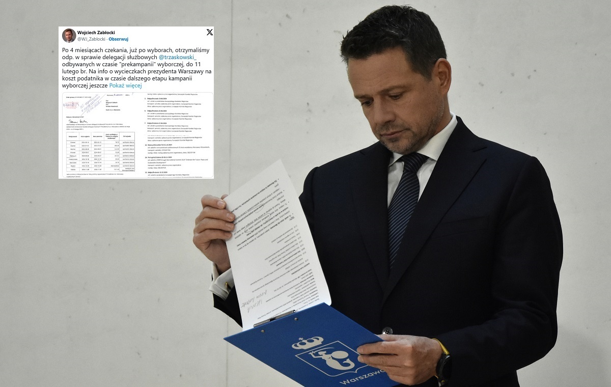 Są dane o delegacjach zagranicznych Trzaskowskiego!