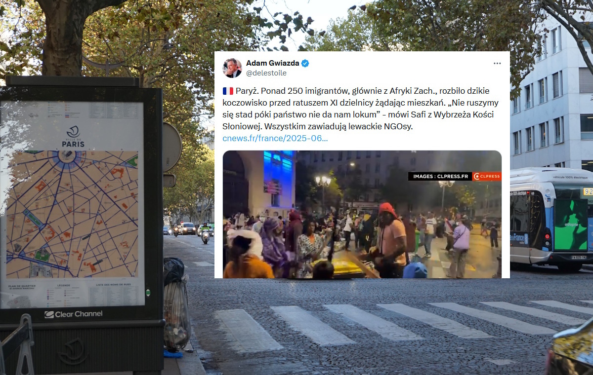 Obóz migrantów przed ratuszem w Paryżu! "Słychać bębny"