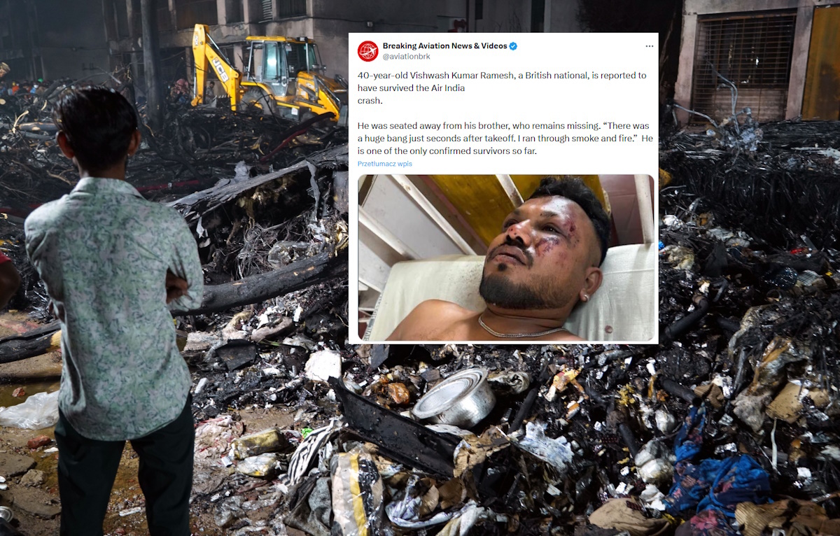 Jeden człowiek przeżył katastrofę samolotu Air India!