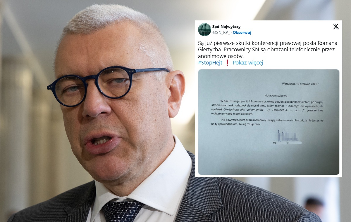 Efekt Giertycha. Pracownicy SN otrzymują wulgarne telefony