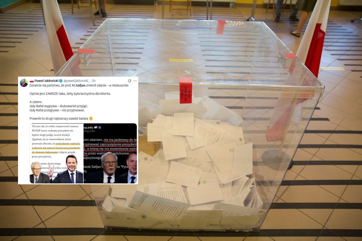 Professor Safjan's hypocrisy on the presidential election