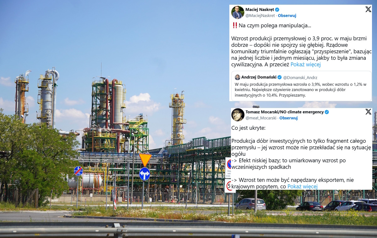 Spadły ceny prod. przemysłowej, ale też produkcja budowlana