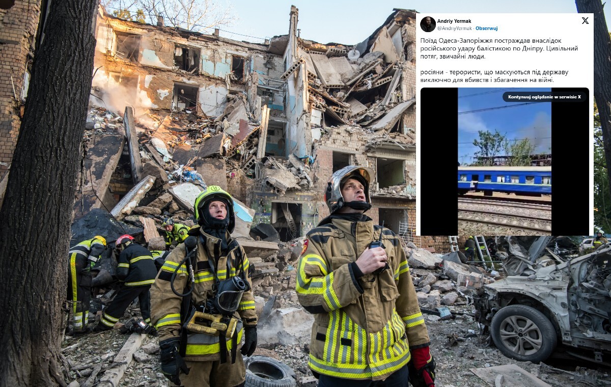 Rosyjska rakieta uderzyła w pociąg pasażerski! Są ranni