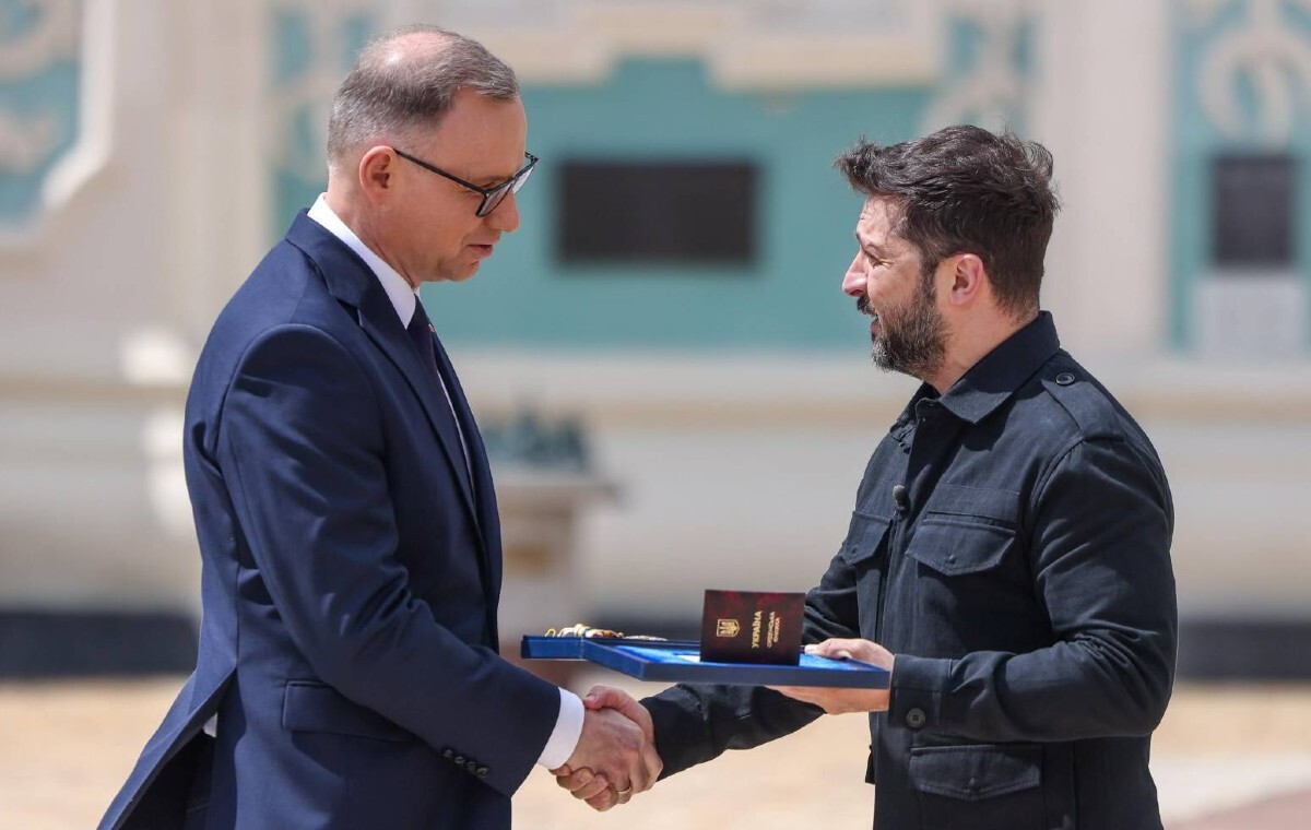 Wołodymyr Zełenski odznaczył Andrzeja Dudę Orderem Wolności