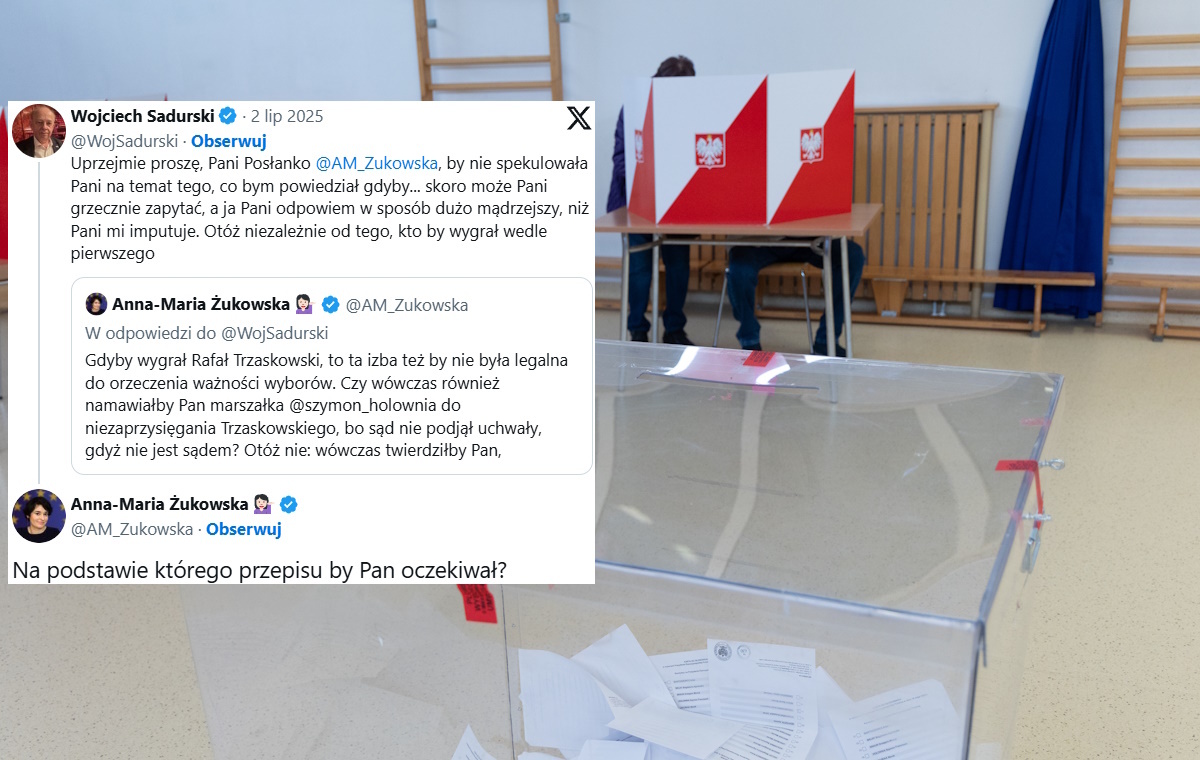 Spór o wybory. Na X doszło do starcia Sadurskiego z Żukowską
