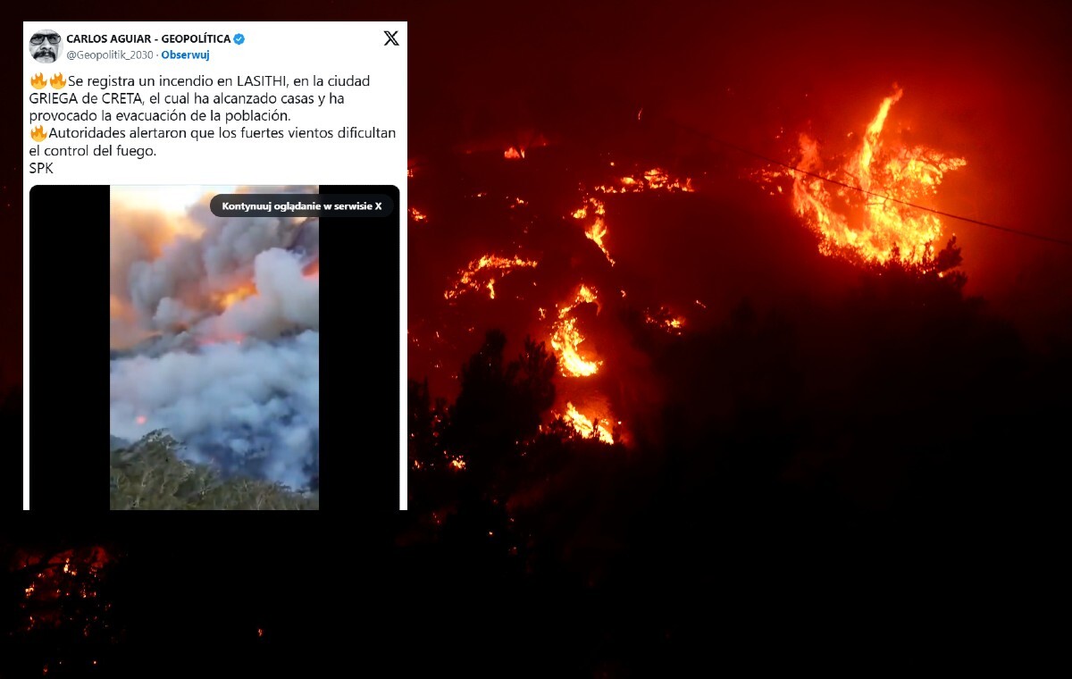 Pożar na Krecie. Z regionu Lasiti ewakuowano 5 tys. osób!