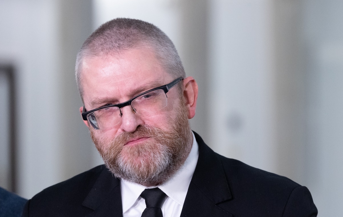 Braun in prosecutor&#39;s office regarding fire extinguisher action. "He did not confess"