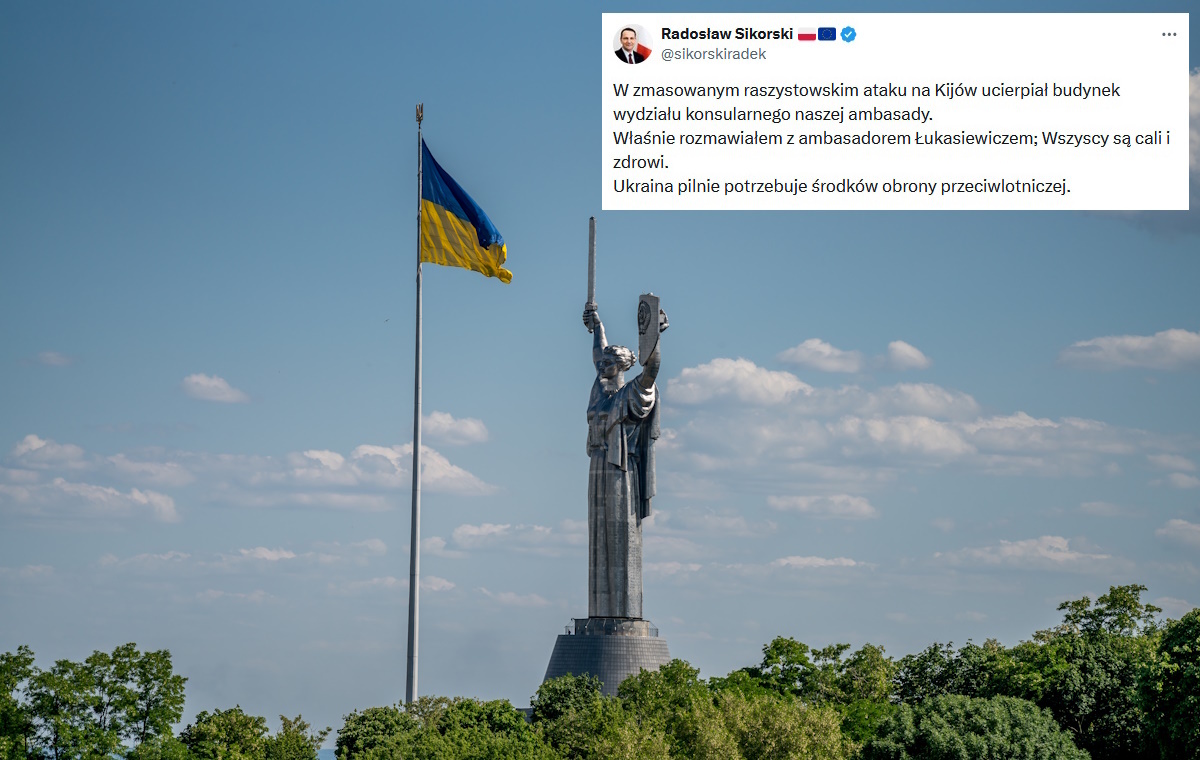 W rosyjskim ataku ucierpiała polska ambasada! "Wszyscy cali"