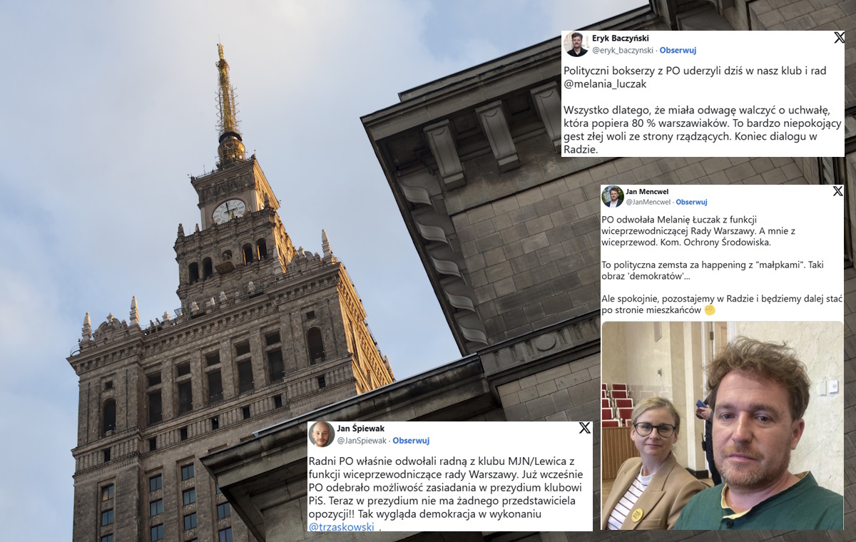 Dintojra in the Warsaw Council. KO councilors dismissed MJN activists