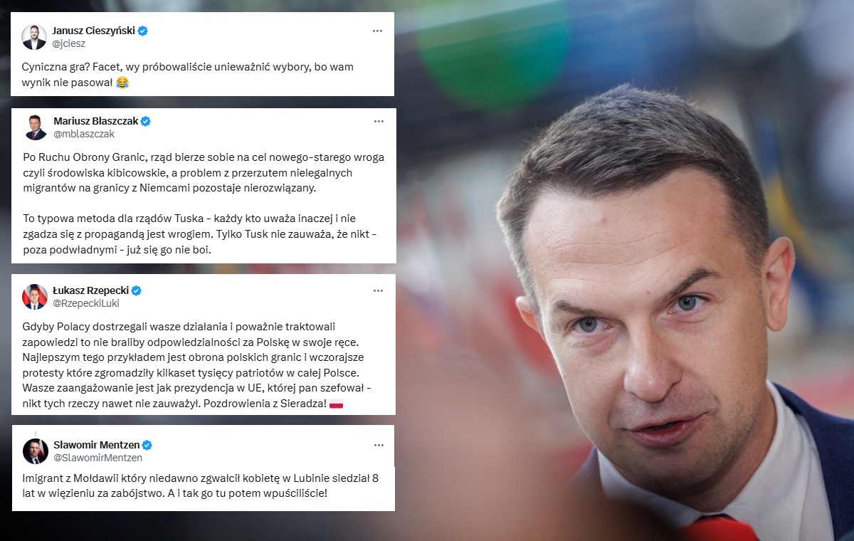 Szłapka uderzył w uczestników manifestacji. "Grozi Polakom"