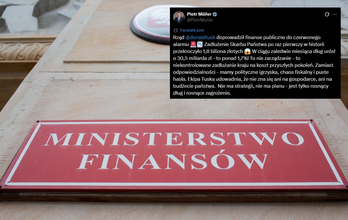 Müller: Zadłużenie SP pierwszy raz przekroczyło 1,8 bln zł