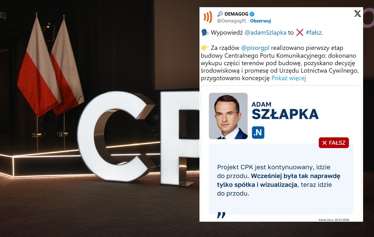 Demagog przyłapał Szłapkę na kłamstwie ws. CPK