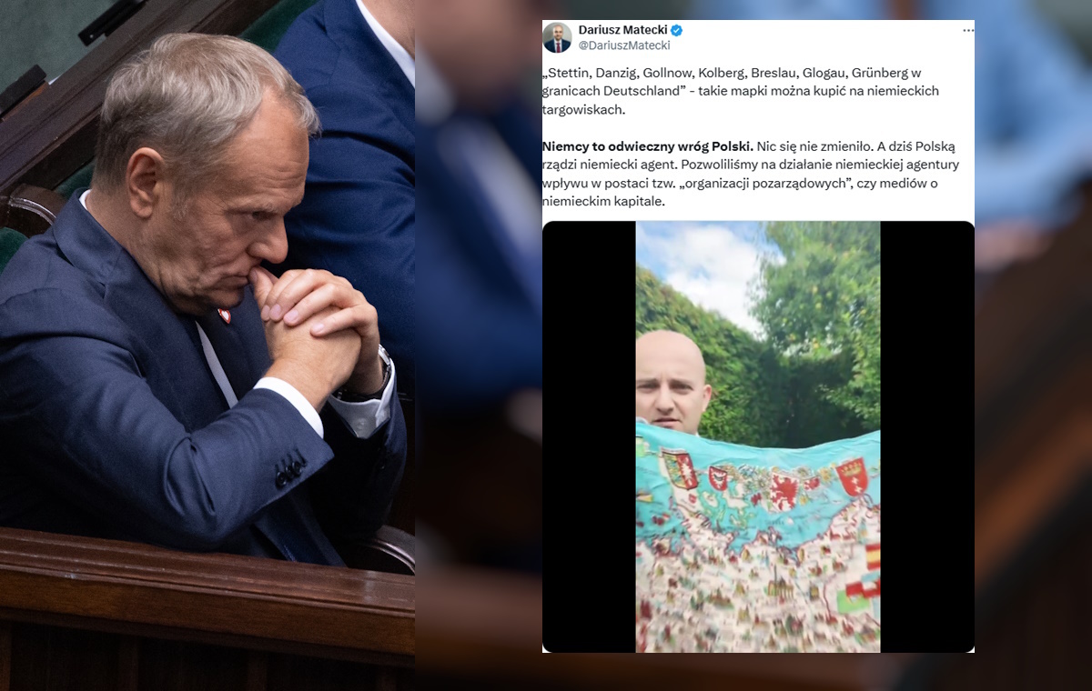 Rewizjonizm niemiecki? Matecki pokazuje znamienną chustę