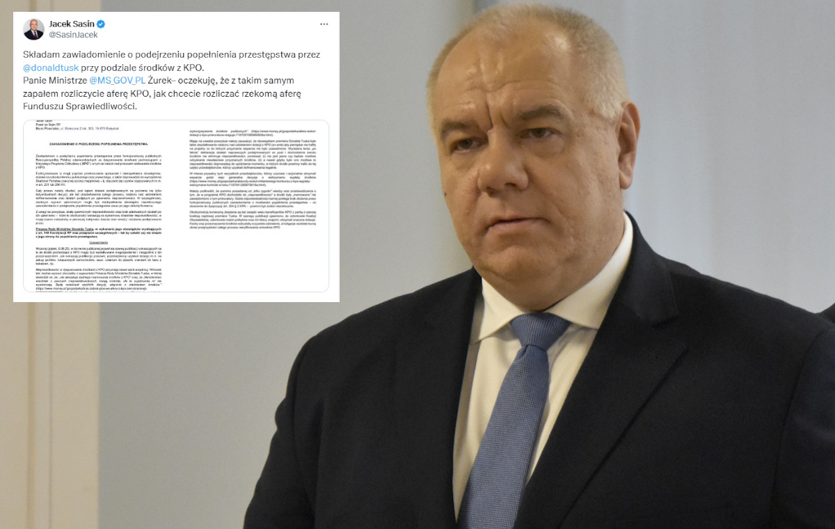 Sasin składa zawiadomienie do prokuratury na Tuska ws. KPO