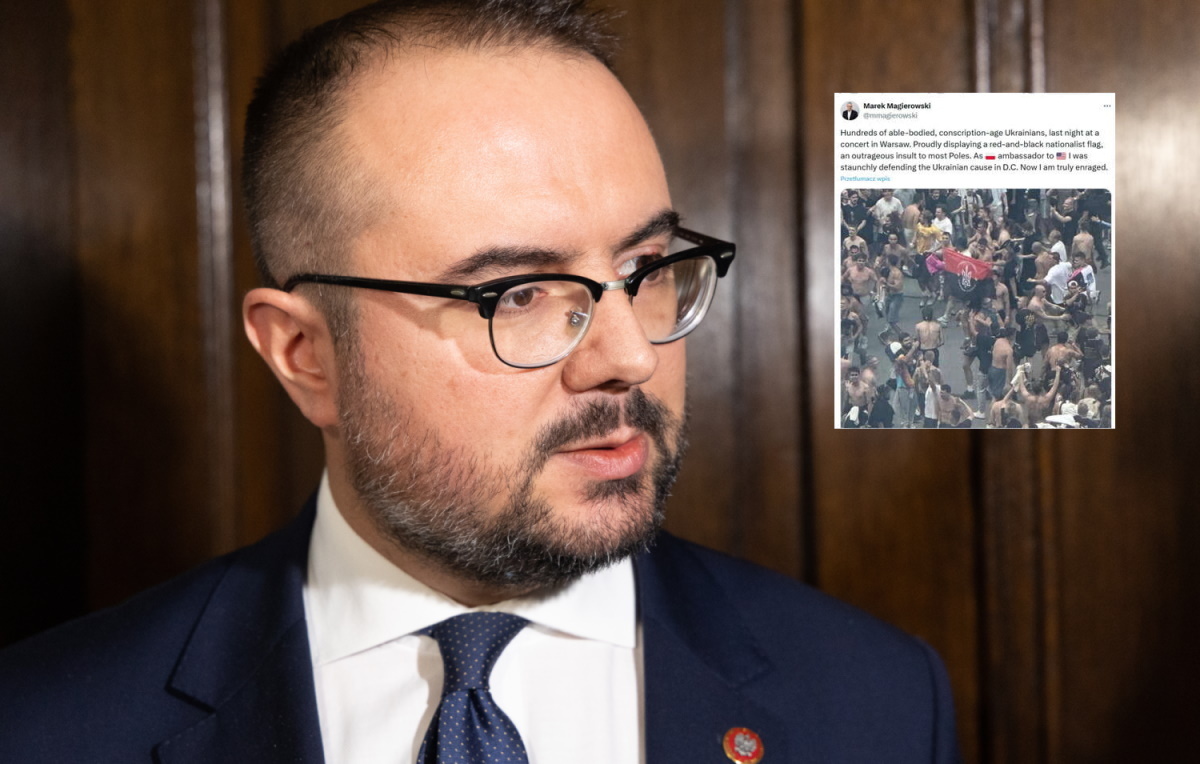 Banderowska flaga w Warszawie. Jabłoński: Jestem wściekły