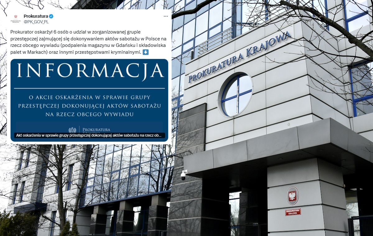 There is an indictment of 6 people in arson attacks in Gdynia and Marki