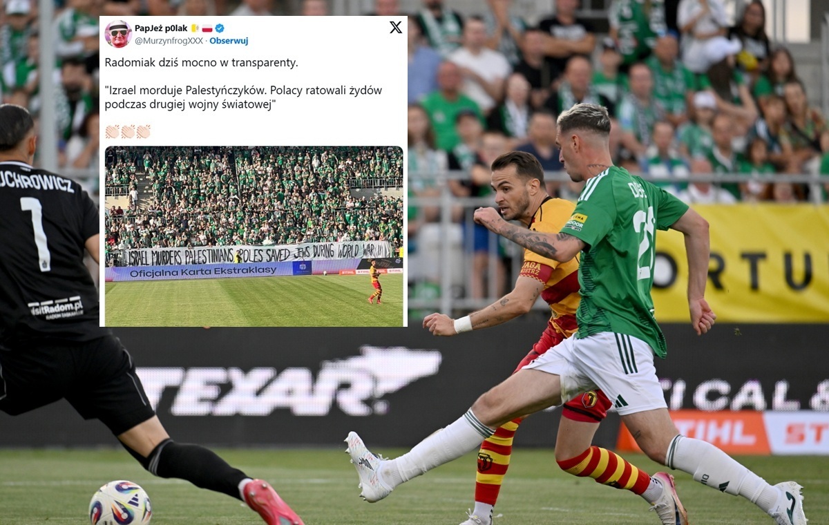 Mocna odpowiedź kibiców Radomiaka na transparent Maccabi!