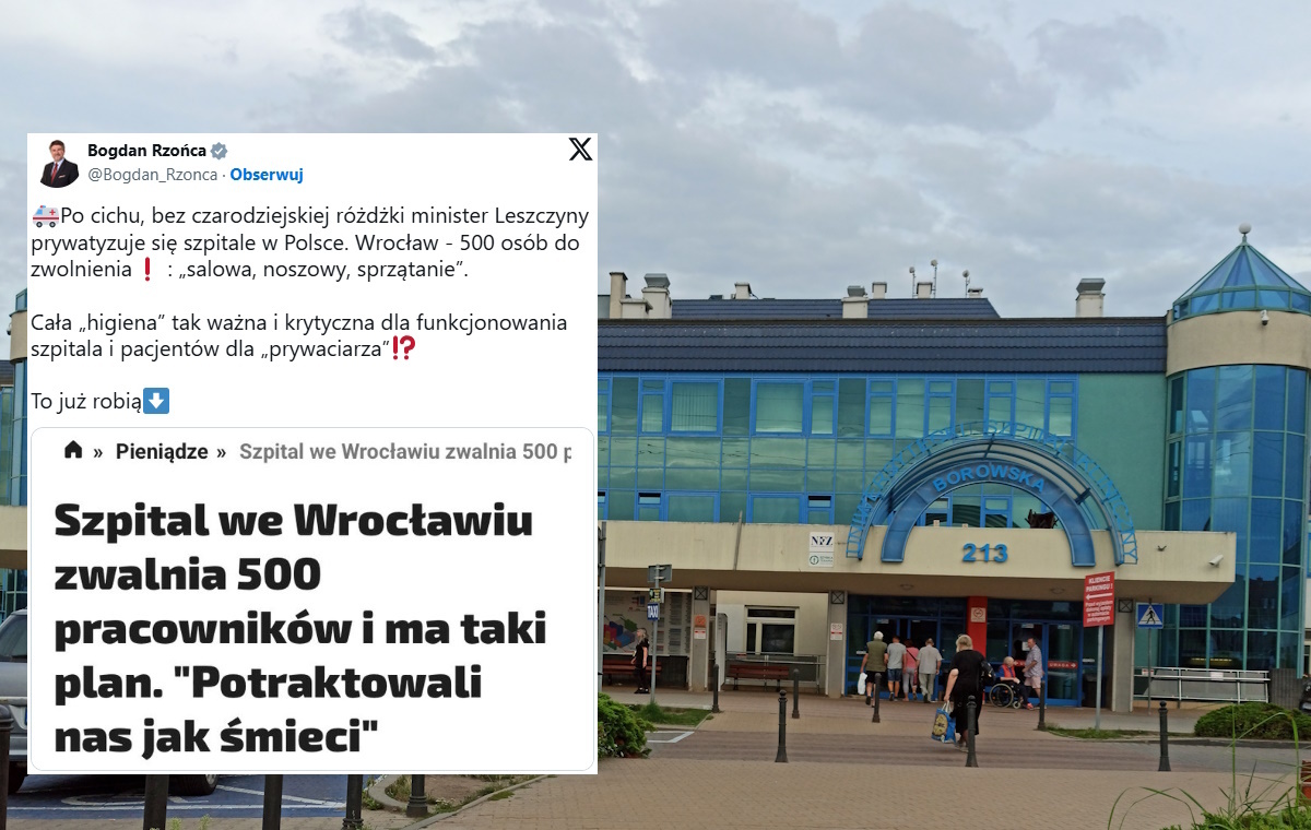 Szpital we Wrocławiu likwiduje dział. Rzońca: Prywatyzacja