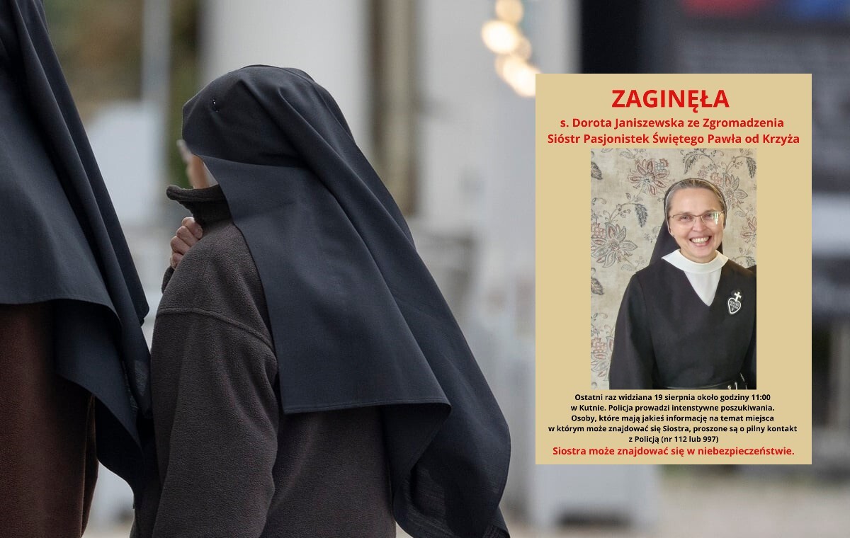 Siostra pasjonistka z Kutna została odnaleziona! wiadomości,aktualności,wPolityce.pl Siostra pasjonistka z Kutna została odnaleziona!