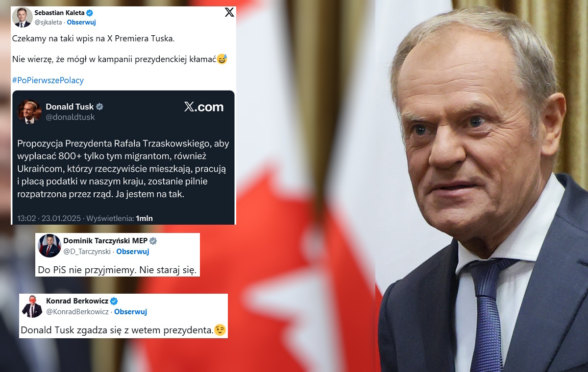 800+ i Ukraińcy. Kaleta przypomniał znamienny wpis Tuska