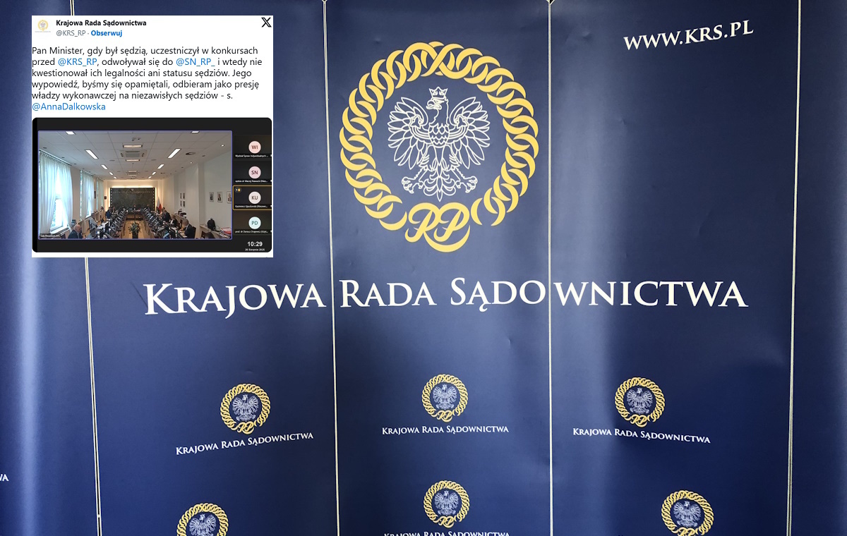 Tyrada Żurka w KRS. Dalkowska: Odbieram to jako groźby rządu