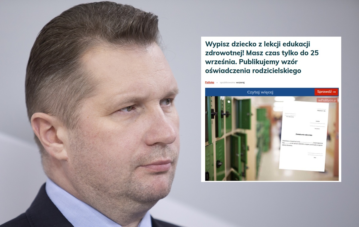 TYLKO U NAS. Czarnek o "edukacji zdrowotnej": Demoralizacja