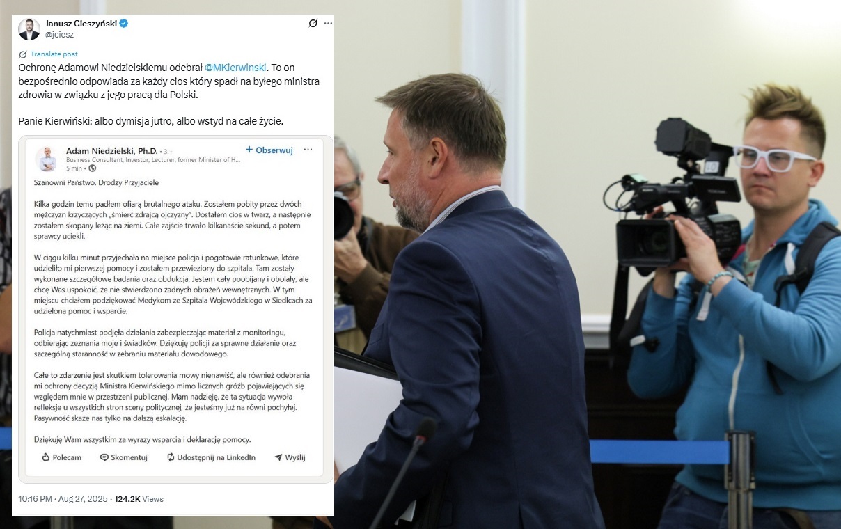 Cieszyński do Kierwińskiego:Dymisja albo wstyd na całe życie