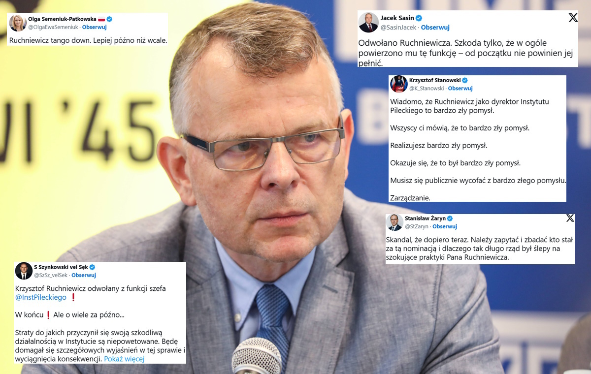 Entuzjazm po odwołaniu Ruchniewicza. "Szokujące praktyki"