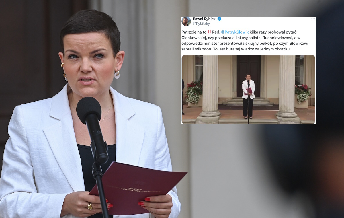 Słowik pytał Cienkowską o sygnalistkę. Odebrano mu mikrofon