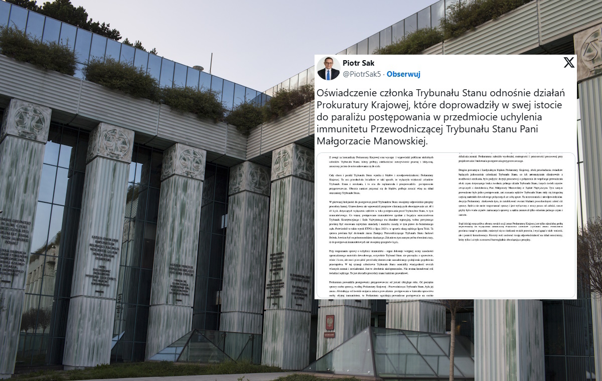 Oświadczenie sędziego Saka: PK chce zrzucić winę na skład TS