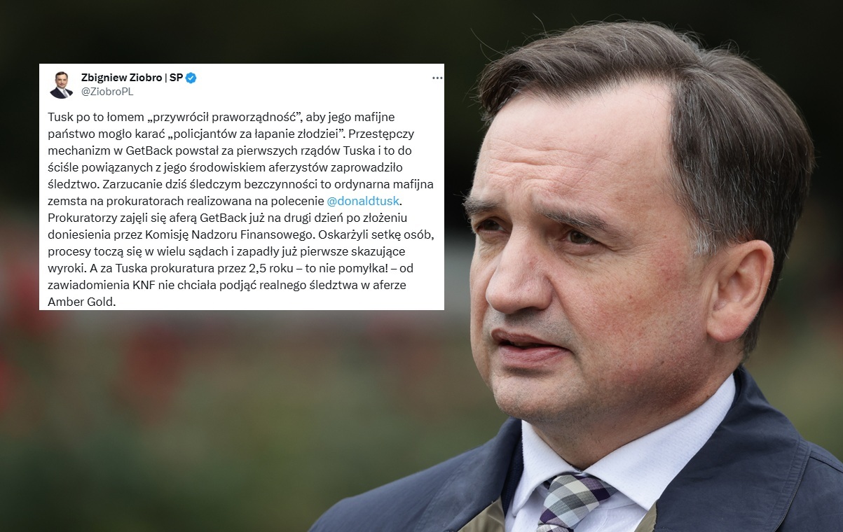 Afera GetBack. Ziobro mocno o działaniach państwa Tuska