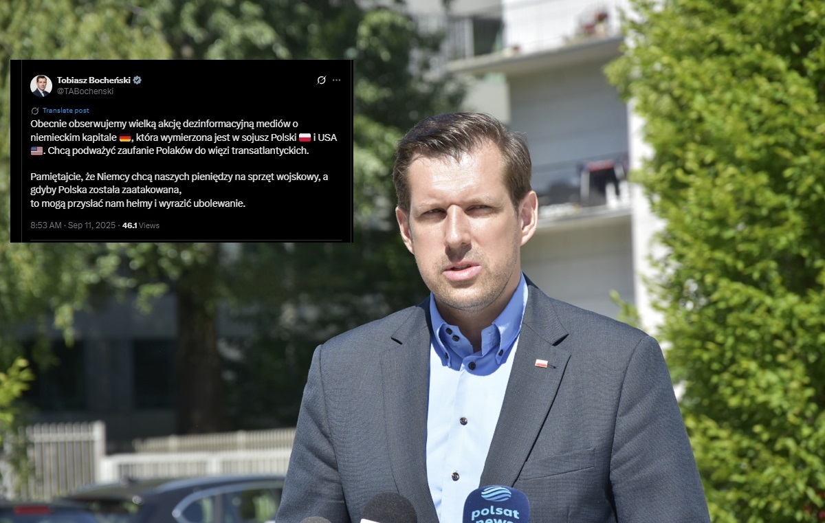 Bocheński: Niemcy chcą podważyć nasze zaufanie do USA