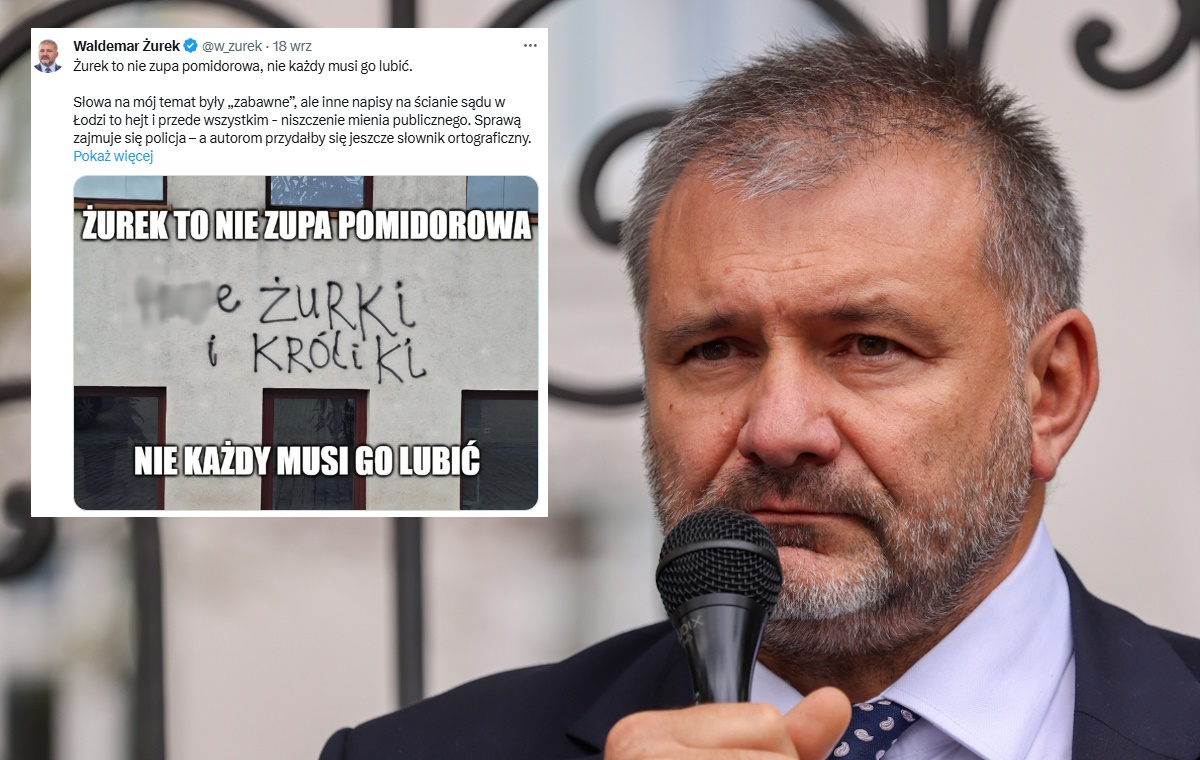 62-latek zatrzymany za napisy adresowane do Tuska i Żurka