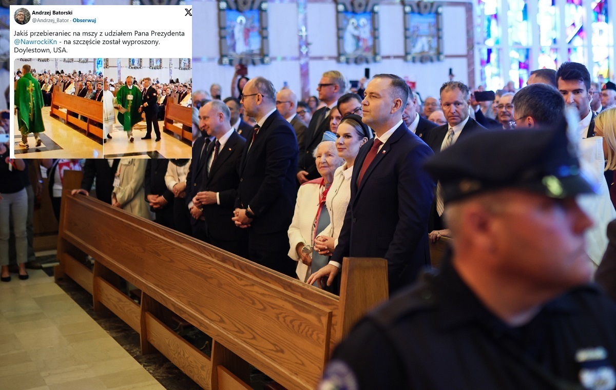 Incydent podczas Mszy z prezydentem!Mężczyzna udawał księdza