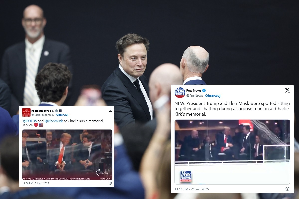 wiadomości,aktualności,wPolityce.pl Trump i Musk na pogrzebie Kirka. Symboliczny uścisk dłoni