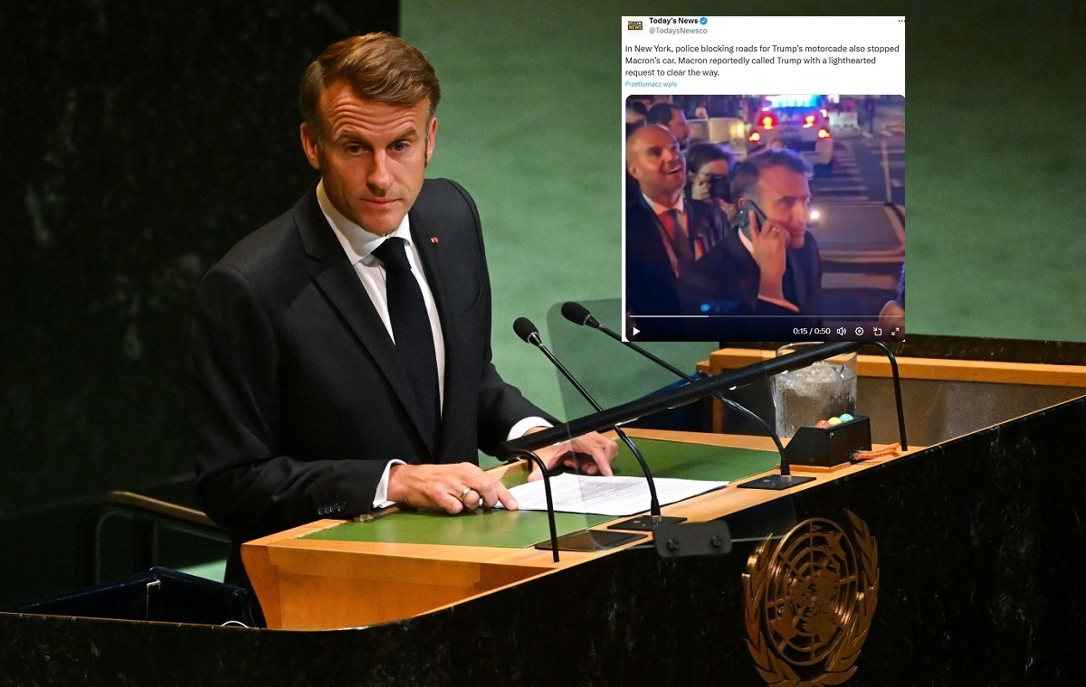 wiadomości,aktualności,wPolityce.pl Macron szedł pieszo w Nowym Jorku. Trump zablokował przejazd