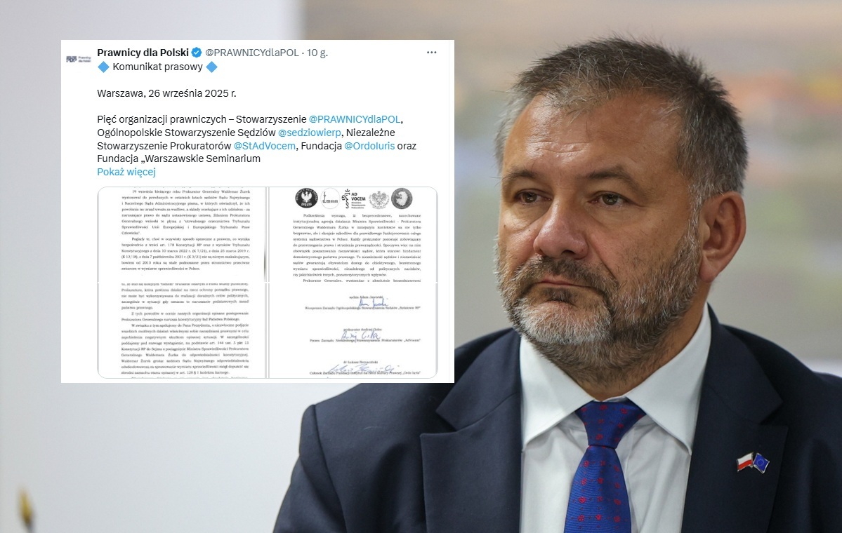 Organizacje prawnicze apelują do prezydenta ws. gróźb Żurka