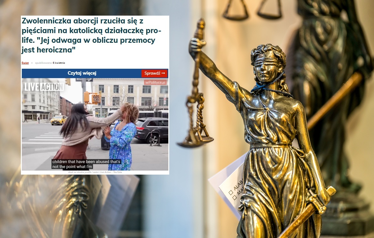 Umorzono sprawę uderzenia aktywistki pro-life wiadomości,aktualności,wPolityce.pl Umorzono sprawę uderzenia aktywistki pro-life