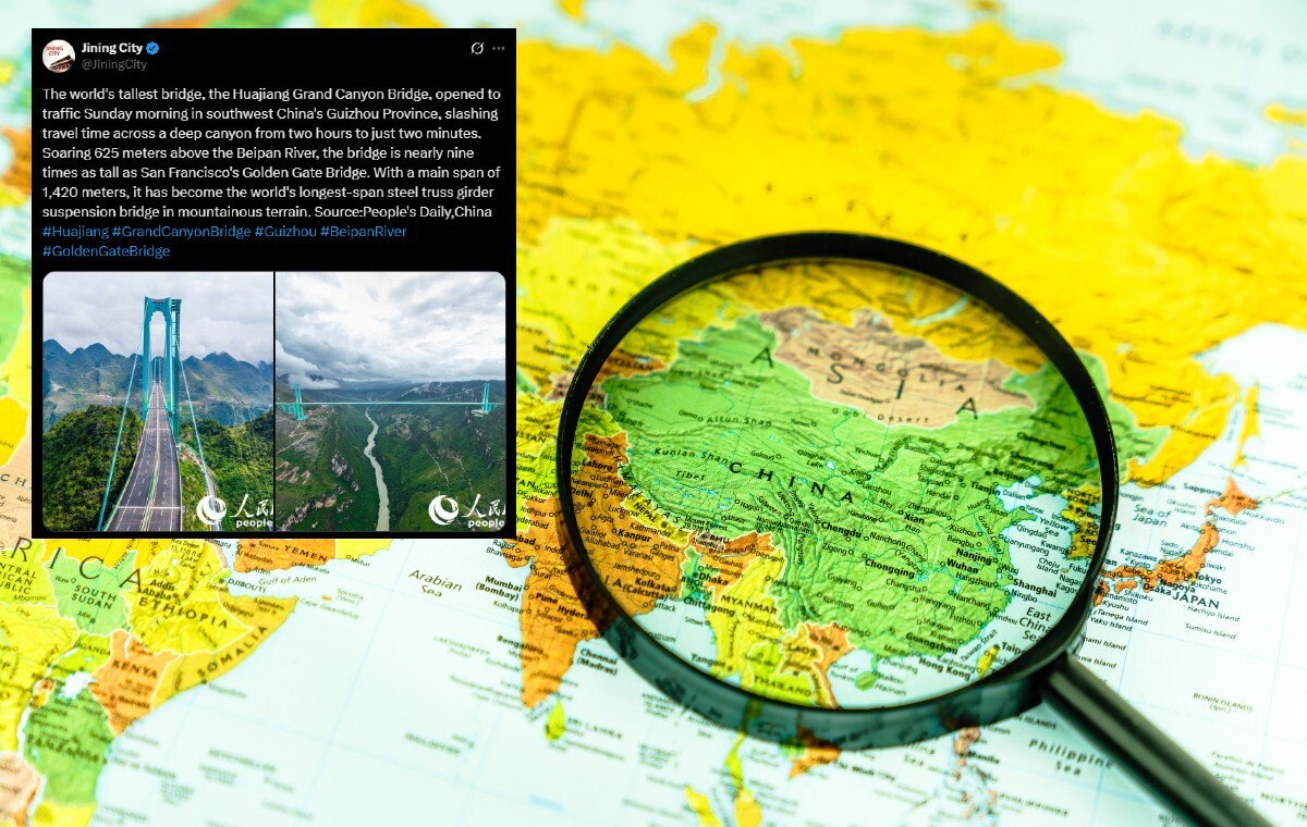 Padł rekord świata! W Chinach otwarto najwyższy most wiadomości,aktualności,wPolityce.pl Padł rekord świata! W Chinach otwarto najwyższy most