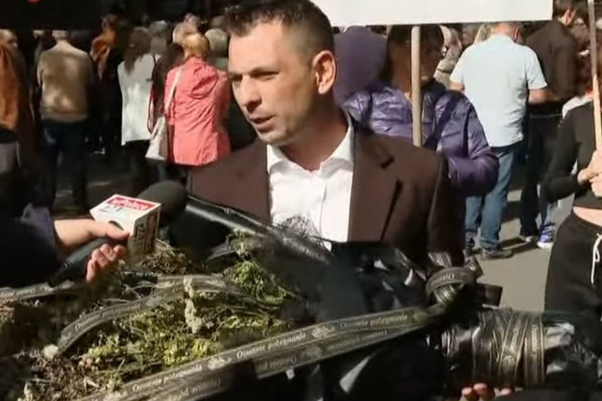 Rolnicy protestują na rządowych dożynkach w Spale