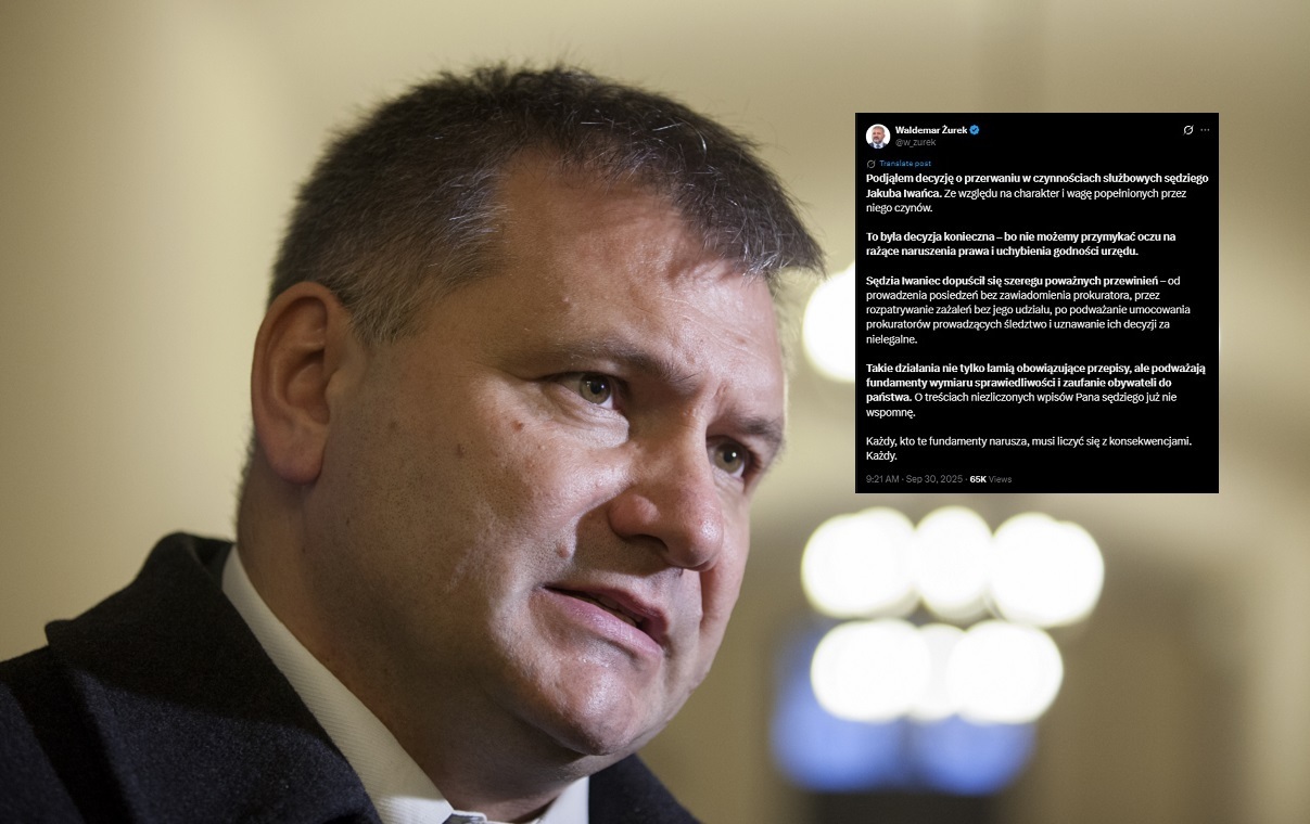 Żurek "przerwał w czynnościach" sędziego Iwańca