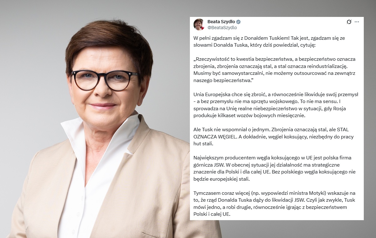 Szydło o Tusku: Igra z bezpieczeństwem Polski i całej UE