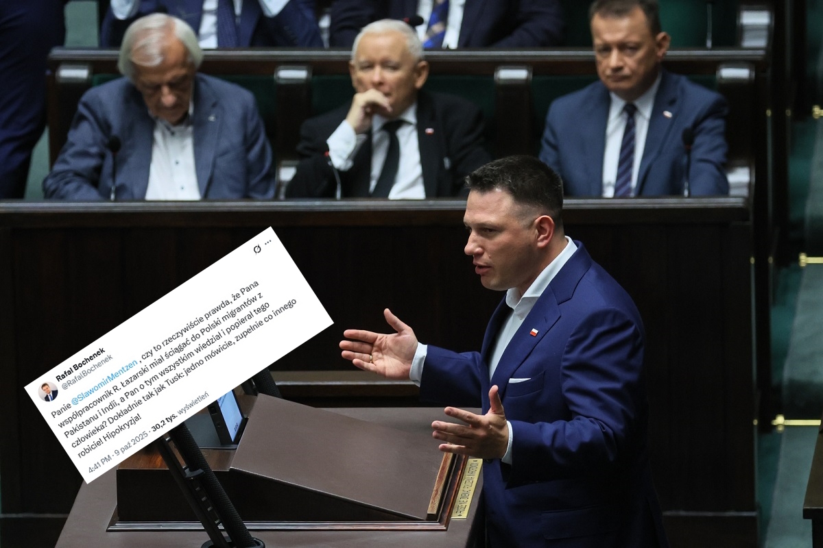 Bochenek pyta o współpracownika Mentzena... i migrantów